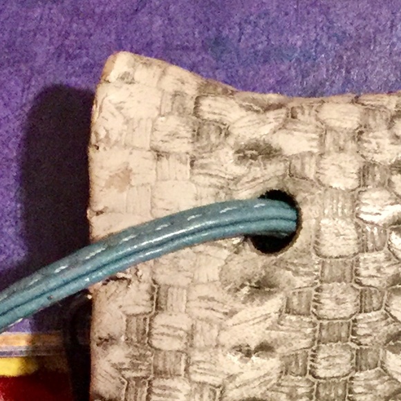 Vintage Carlos FALCHI BLUE  Buffalo Leather Purse  Hobo Gypsy. EVC - Picture 8 of 16